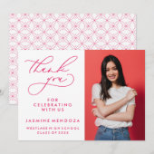 EENVOUDIGE GRILLIGE KALLIGRAFIE AFSTUDEREN DANK U BEDANKKAART (Voorkant / Achterkant)