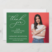 EENVOUDIGE GRILLIGE KALLIGRAFIE AFSTUDEREN DANK U BEDANKKAART (Voorkant)