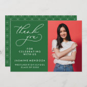 EENVOUDIGE GRILLIGE KALLIGRAFIE AFSTUDEREN DANK U BEDANKKAART (Voorkant / Achterkant)