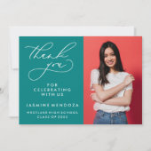 EENVOUDIGE GRILLIGE KALLIGRAFIE AFSTUDEREN DANK U BEDANKKAART (Voorkant)