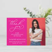 EENVOUDIGE GRILLIGE KALLIGRAFIE AFSTUDEREN DANK U BEDANKKAART (Staand voorkant)