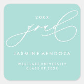 EENVOUDIGE GRILLIGE KALLIGRAFIE AFSTUDEREN STICKER (Voorkant)