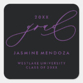 EENVOUDIGE GRILLIGE KALLIGRAFIE AFSTUDEREN STICKER (Voorkant)