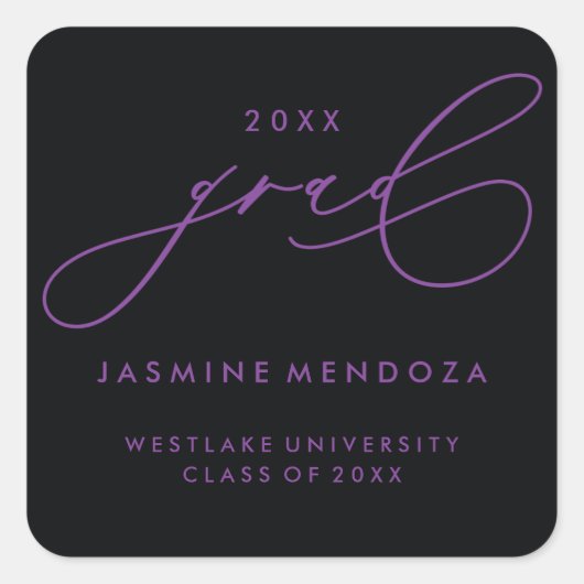 EENVOUDIGE GRILLIGE KALLIGRAFIE AFSTUDEREN STICKER (Voorkant)