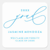 EENVOUDIGE GRILLIGE KALLIGRAFIE AFSTUDEREN STICKER (Voorkant)