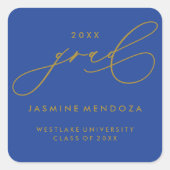 EENVOUDIGE GRILLIGE KALLIGRAFIE AFSTUDEREN STICKER (Voorkant)