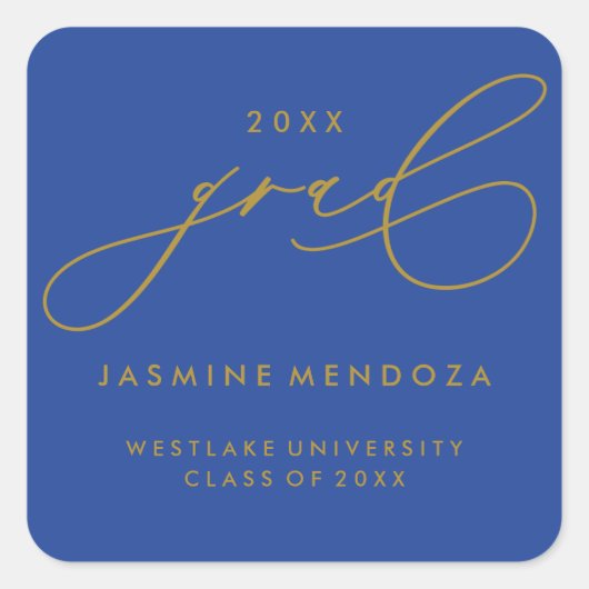 EENVOUDIGE GRILLIGE KALLIGRAFIE AFSTUDEREN STICKER (Voorkant)