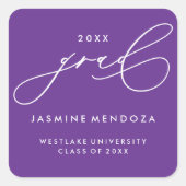 EENVOUDIGE GRILLIGE KALLIGRAFIE AFSTUDEREN STICKER (Voorkant)