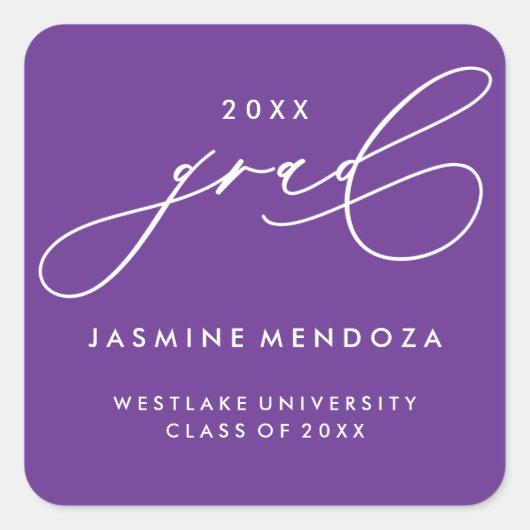 EENVOUDIGE GRILLIGE KALLIGRAFIE AFSTUDEREN STICKER (Voorkant)