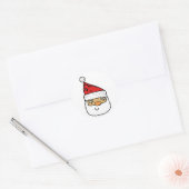 Eenvoudige grillige Kerstman Kerstmis Ronde Sticker (Envelop)