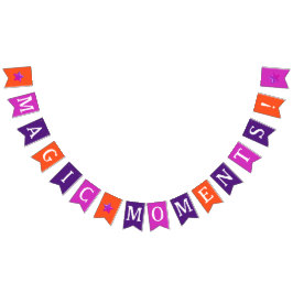 Eenvoudige grillige meisje kleurrijke glitter ster vlaggetjes