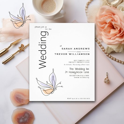 Eenvoudige grillige vlinder koraal en violet flyer