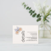 Eenvoudige grillige vlinder koraal en violet informatiekaartje (Staand voorkant)