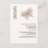 Eenvoudige grillige vlinder koraal en violet informatiekaartje (Voorkant)