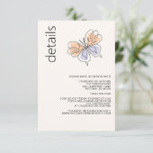 Eenvoudige grillige vlinder koraal en violet informatiekaartje (Staand voorkant)