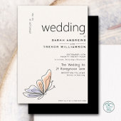 Eenvoudige grillige vlinder koraal en violet kaart