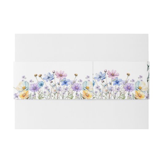 Eenvoudige grillige Wildflower bruiloft Uitnodigingen Wikkel (Achterkant Voorbeeld)