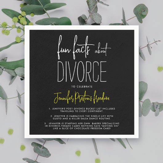 Eenvoudige grillige zwart wit leuke feiten echtsch servet