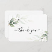 Eenvoudige groen blad bedankkaart (Voorkant / Achterkant)