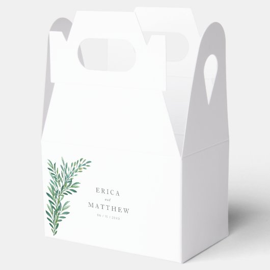Eenvoudige groen bruiloft gunst box bedankdoosjes (Geopend)