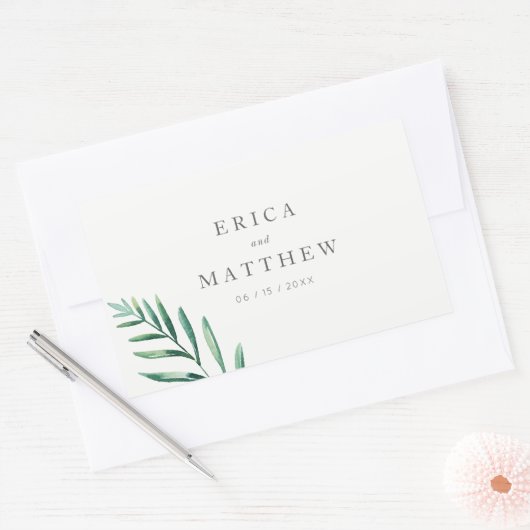 Eenvoudige groen bruiloft stickers (Envelop)