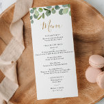 Eenvoudige groen-eucalyptus menu<br><div class="desc">Dit aanpasbare menu is ontworpen om te coördineren met ons gemengde collectie voor een groen waterverf met gouden en grijze tekst en een gouden lijst op de achterkant. Om geavanceerde veranderingen aan te brengen,  ga naar "klik om verder"optie aan te passen onder Personaliseer deze sjabloon.</div>