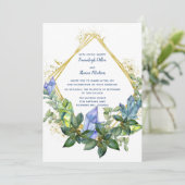 Eenvoudige groen geometrische bruiloft kaart (Staand voorkant)