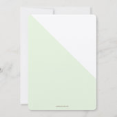 Eenvoudige Groen Gouden Kruis Virtual Baby doopsel Kaart (Achterkant)