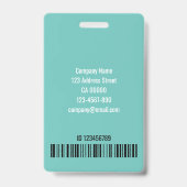 Eenvoudige Groenblauwe Grote Foto Logo Code Templa Badge (Achterkant)