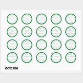 Eenvoudige groene aangepaste bruiloft ronde sticker (Vel)