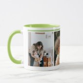 Eenvoudige groene aangepaste fotocollage mok (Links)