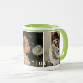 Eenvoudige groene aangepaste fotocollage mok