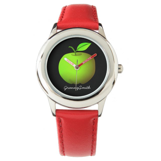 Eenvoudige groene appel horloge (Voorkant)