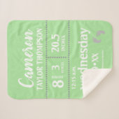 Eenvoudige Groene Baby geboorte Stat Kwekerij Sherpa Deken (Voorkant (horizontaal))