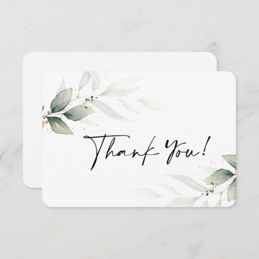 Eenvoudige groene bedankkaart (Voorkant / Achterkant)