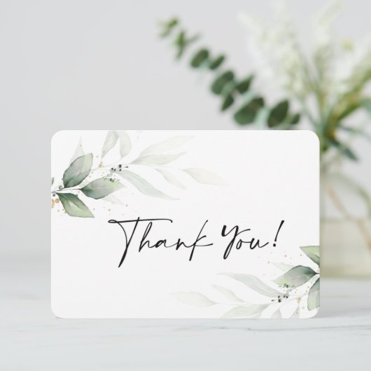 Eenvoudige groene bedankkaart (Staand voorkant)