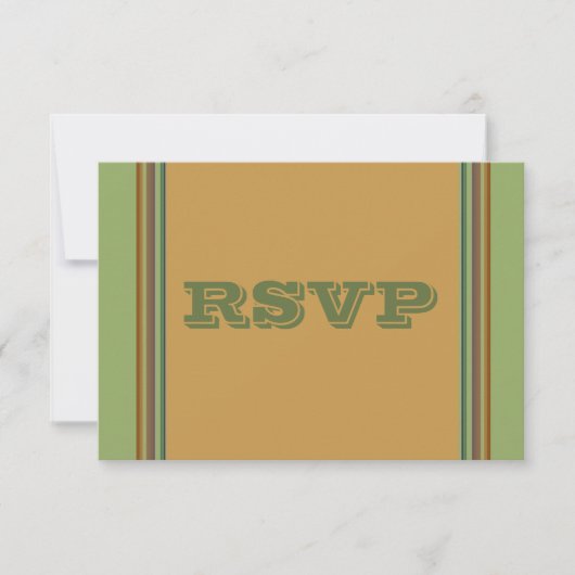 Eenvoudige groene biege RSVP Kaartje (Voorkant)
