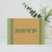 Eenvoudige groene biege RSVP Kaartje (Staand voorkant)