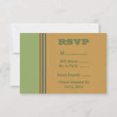 Eenvoudige groene biege RSVP Kaartje (Achterkant)