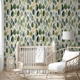 Eenvoudige groene bladeren behang