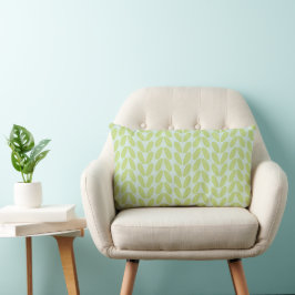 Eenvoudige groene bladeren blauw kussen
