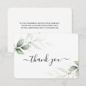 Eenvoudige groene bladeren dank je kaart (Voorkant / Achterkant)