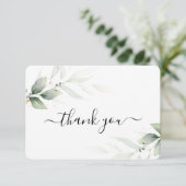 Eenvoudige groene bladeren dankkaart bedankkaart (Staand voorkant)
