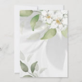 Eenvoudige Groene bladeren Doop Uitnodiging (Achterkant)