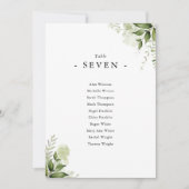 Eenvoudige groene bladindeling zitplaats tafelnumm (Voorkant)