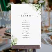 Eenvoudige groene bladindeling zitplaats tafelnumm