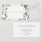 Eenvoudige groene bladrijke rand, "de details" bru informatiekaartje (Voorkant / Achterkant)