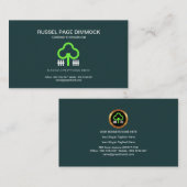 Eenvoudige groene boomgaard Witte picket Fence Gar Visitekaartje (Voorkant / Achterkant)