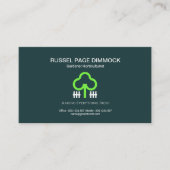 Eenvoudige groene boomgaard Witte picket Fence Gar Visitekaartje (Voorkant)