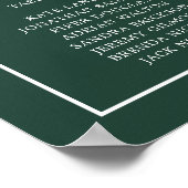 Eenvoudige groene bos monogram trouwstoelindelingk poster (Hoek)
